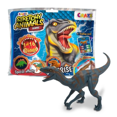 Craze - Figurina elastica Dinozaur cu umplutura speciala si piele elastica Craze - 1